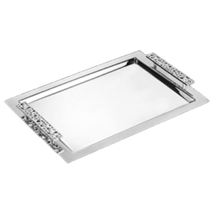 ORIENTAL SILVER SERVING TRAY
