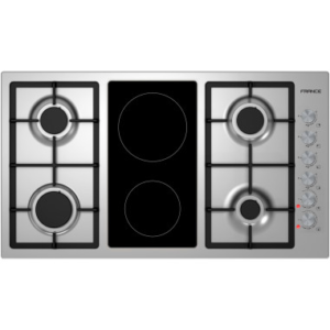 Flat Hob Gaz & Electric Cooktop + 2 Vitro-Ceramic + Safety 90cm